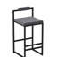 Tabourets de bar rembourrés en velours (noir et gris, ensemble de 2)-801373744-801373745