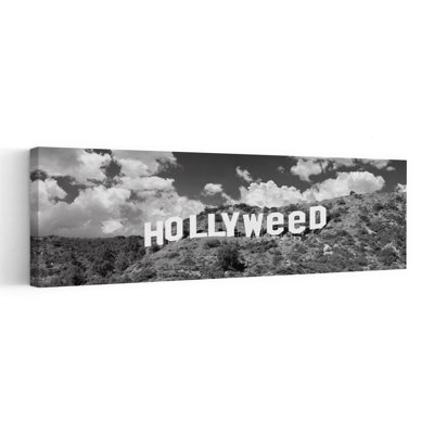 Signe hollywoodien «Hollyweed», à Hollywood Hills, Los Angeles, Californie, paysage contemporain abstrait, art mural