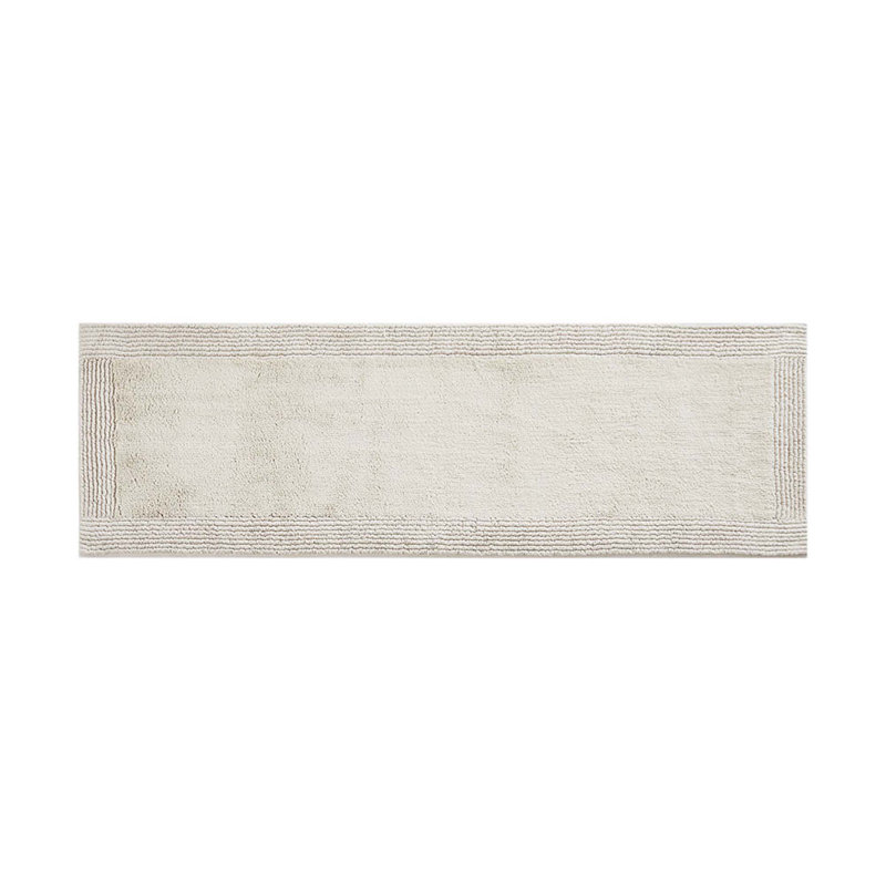 Hridya 100% Cotton Tufted Reversible Bath Rug, 24"W x 72"L, Natural