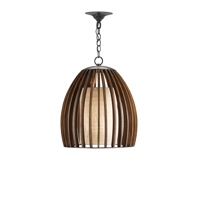 Carling 1 - Light Old Iron/Polished Fruitwood Single Pendant