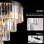 Lustre en cristal élégant avec finition luxueuse de style noir pour la salle à manger, le salon et le vestibule