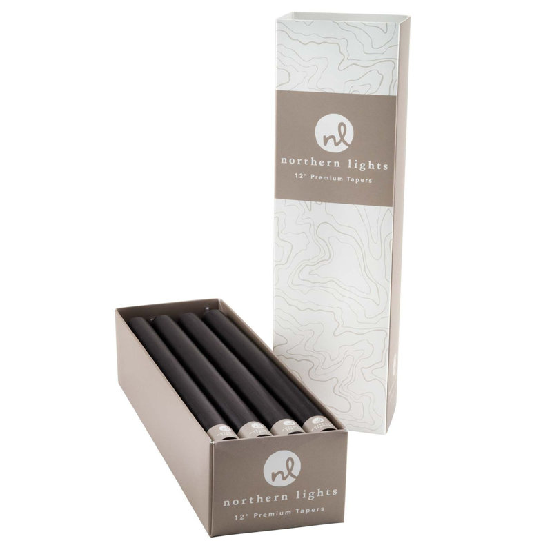 Northern Lights Unscented Taper Candle, Grey