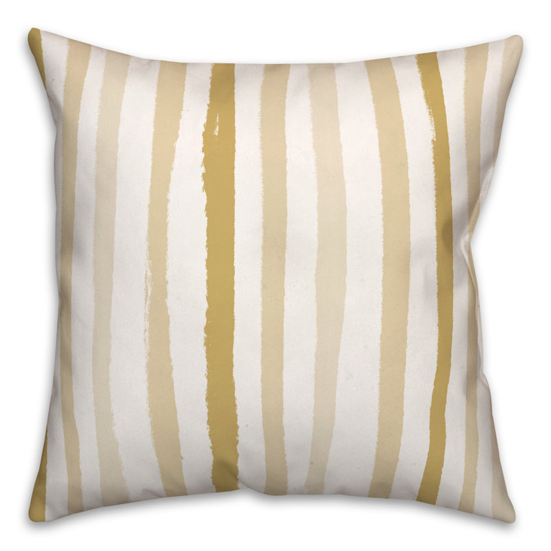 Housse et insert de coussin d'extérieur carré vertical 5 coups, Jaune, 18 po x 18 po