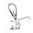 Kitchen Faucet Deck Mount With Pre-Rinse Sprayer 21" Height Kitchen Sink Faucet 8 Inch Center With 10" Add-On Swing Spout Faucet & Coiled Spring Pull Down Spray