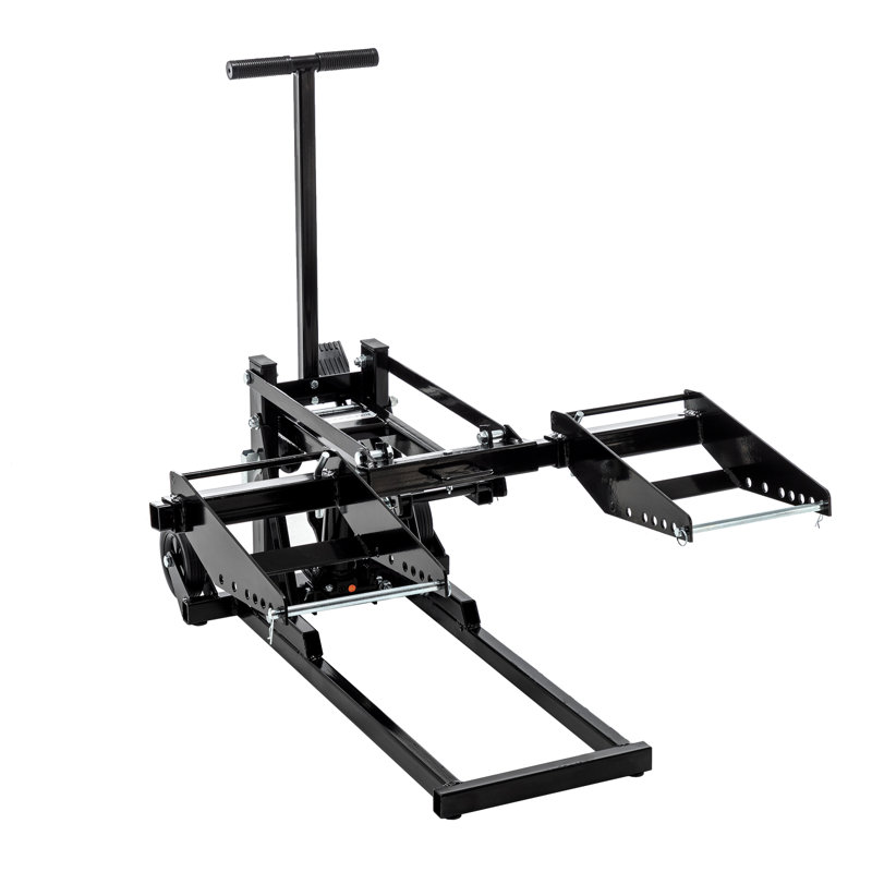 Cric de levage robuste pour tondeuse à gazon, capacité de 550 lb avec verrou de sécurité et roues antidérapantes pour les tracteurs, les VTT et les tondeuses à rayon de braquage zéro