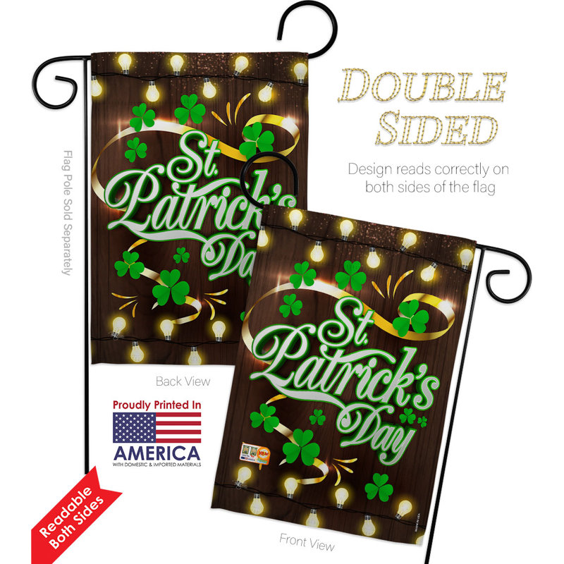 Drapeau de jardin en polyester 18 x 13 po Lightful St. Patrick's Day