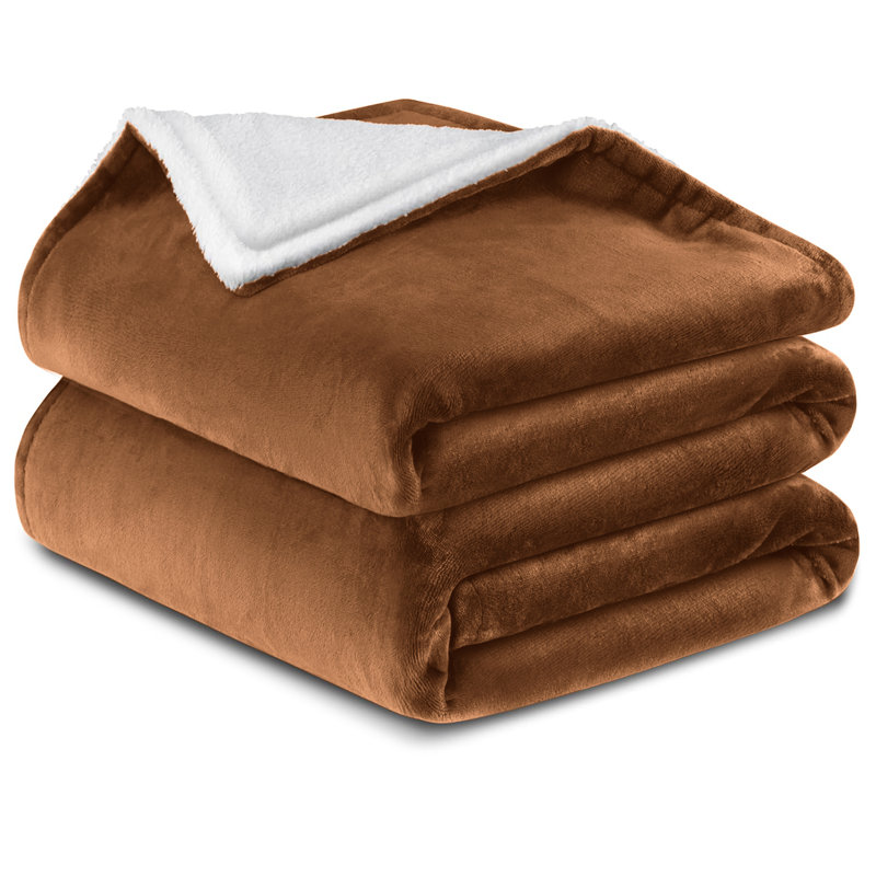 Haffa Reversible Sherpa Fleece Throw Blanket - Ultra-Soft, Warm & Cozy Comfort for All Seasons, 270cm x 230cm, Coffee