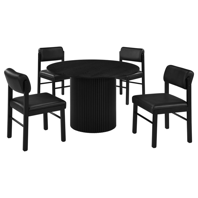 Ensemble de salle à manger 5 pièces Vinga, Black, Black