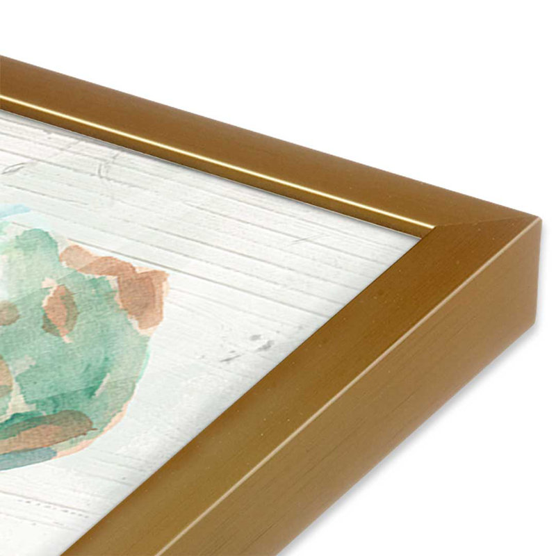 Reproduction d'art «Saltwashed Shells III» par June Erica Vess, H 12 po x l 12 po, Doré