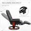 Pour le salon, inclinable pivotant réglable en similicuir noir avec repose-pieds extensible