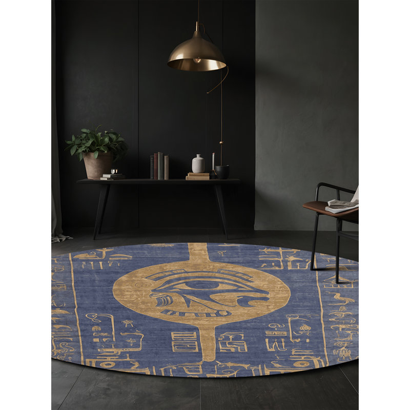 Tapis gris soyeux et moelleux, Rond 6 pi