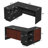 L-shaped Executive Desk, Home Office Desk With Storage, Drawers, File Cabinet And Privacy Panel, Large Modern Corner Desk With Charging Station & Led Lights, Executive Standing Desk(black)-1700157104