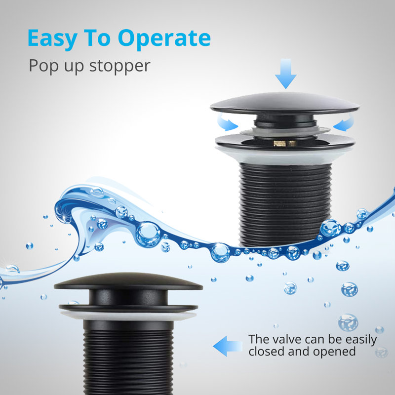2.6'' W Drain Stopper, Matte Black