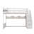 Queen Size Wooden Loft Bed with Staircase, Wardrobe, Storage Shelves & Under-Bed Space, White-646461917