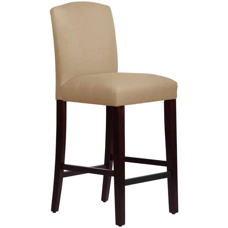 Tabouret de bar et de comptoir April, Tabouret de bar (siège d'une hauteur de 31 po), Lin classique grès, Espresso