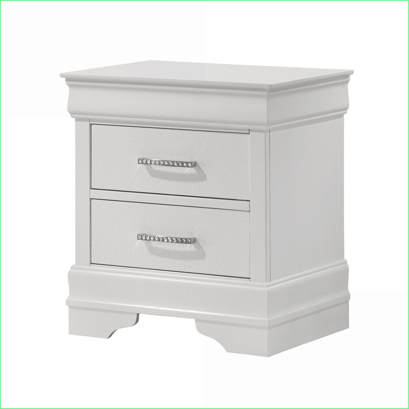 Table de chevet 2 tiroirs Modern, Blanc