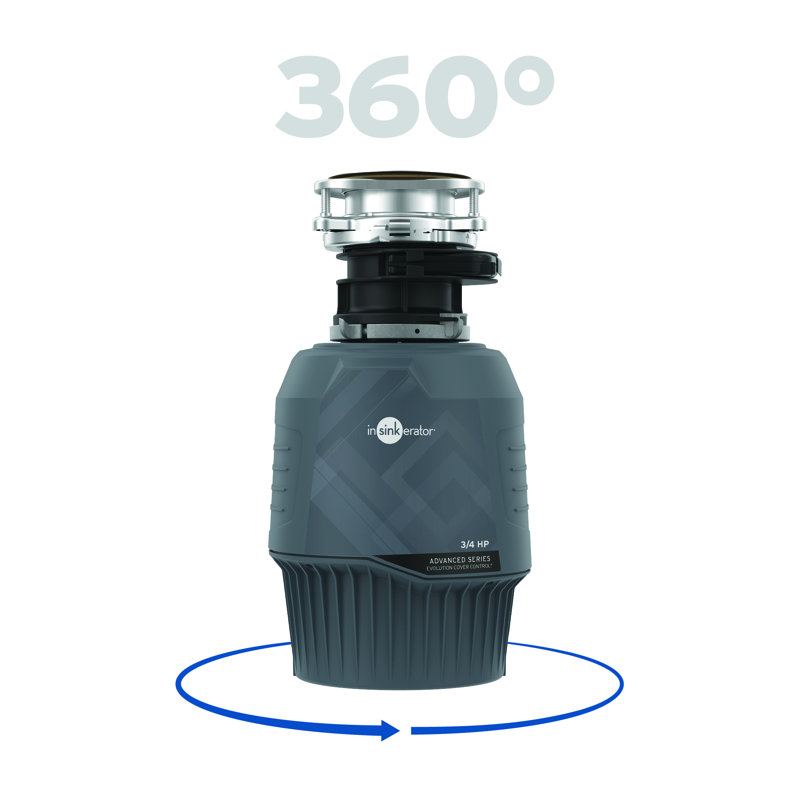Evolution Cover Control 3/4 HP Garbage Disposal, Advanced Series Batch Feed Food Waste Disposer