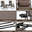 Chaise et plateau Zero Gravity - Chaises inclinables portables avec filet respirant pour les événements extérieurs, coussins pliables bruns et table