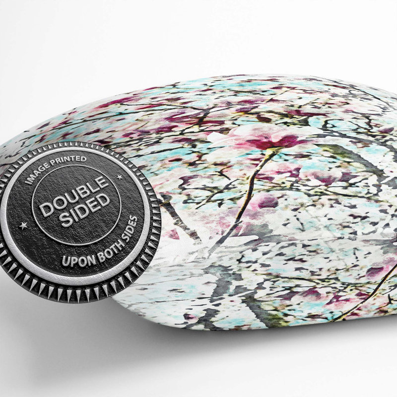 Pink Magnolia Blossom Tree Cushion with Filling, 55cm H x 55cm W x 20cm D