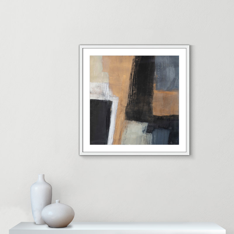 «Metallic Slate I» par Casa Fine Arts, Encadré de boîte blanc, H 27,5 po x l 27,5 po
