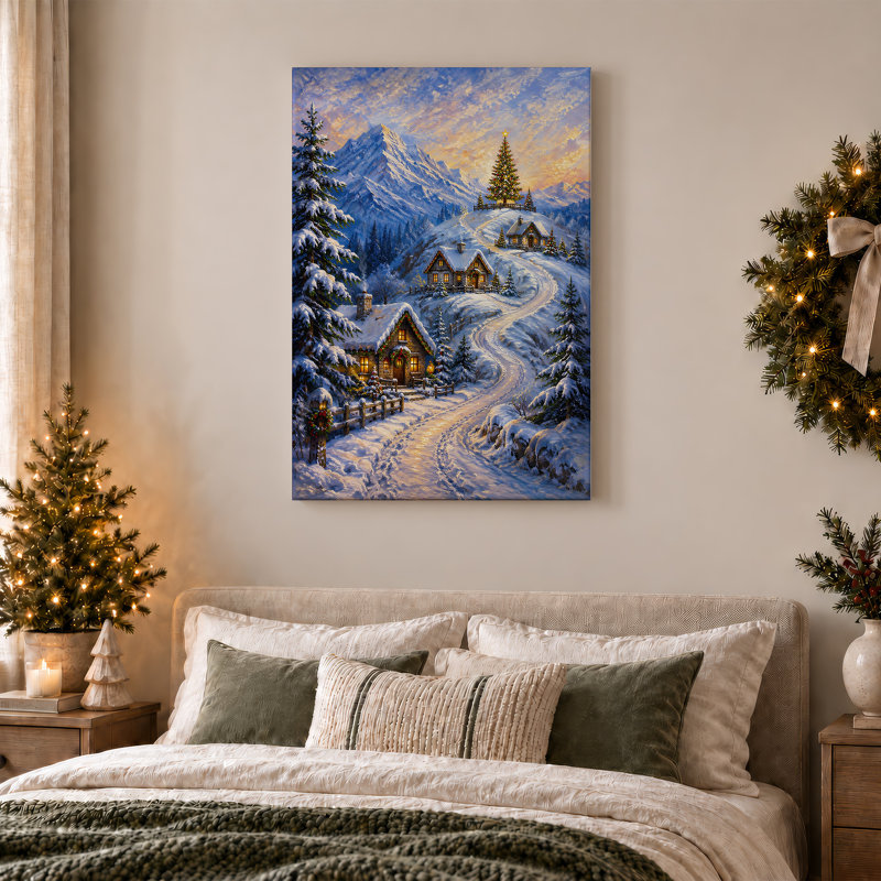 Art mural sur toile, Snowy Mountain, H 36 po x l 24 po