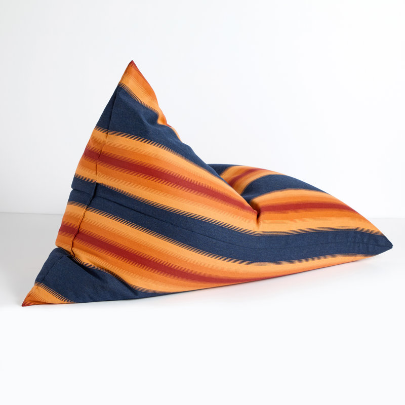 Sunbrella® Outdoor Friendly Bean Bag Lounger, Orange/Navy Polystyrene