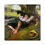 « barefoot garçon rêvasser » par norman rockwell, reproduction d’art sur toile tendue-72437777-18651723
