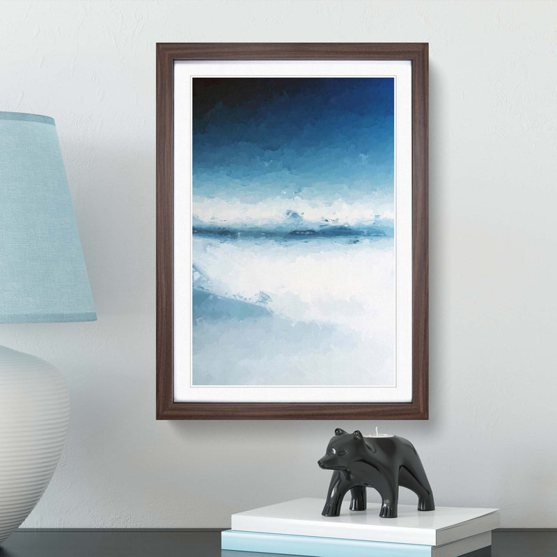 Blue Mountains in Italy in Abstract - Picture Frame Graphic Art Print, 87cm H x 62cm W x 2cm D, Walnut Framed