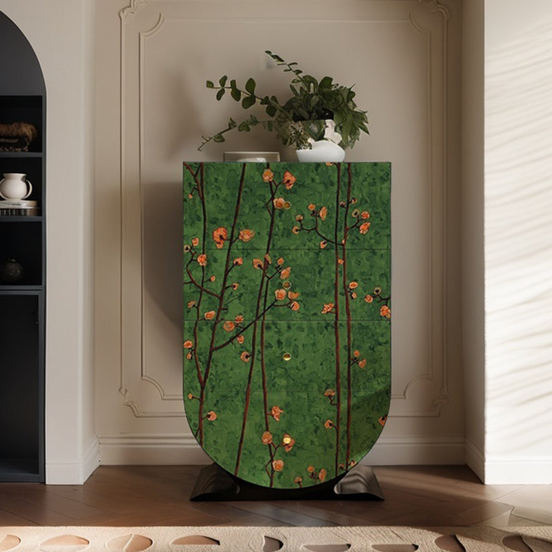 Multifunctional four-drawer wooden accent chest