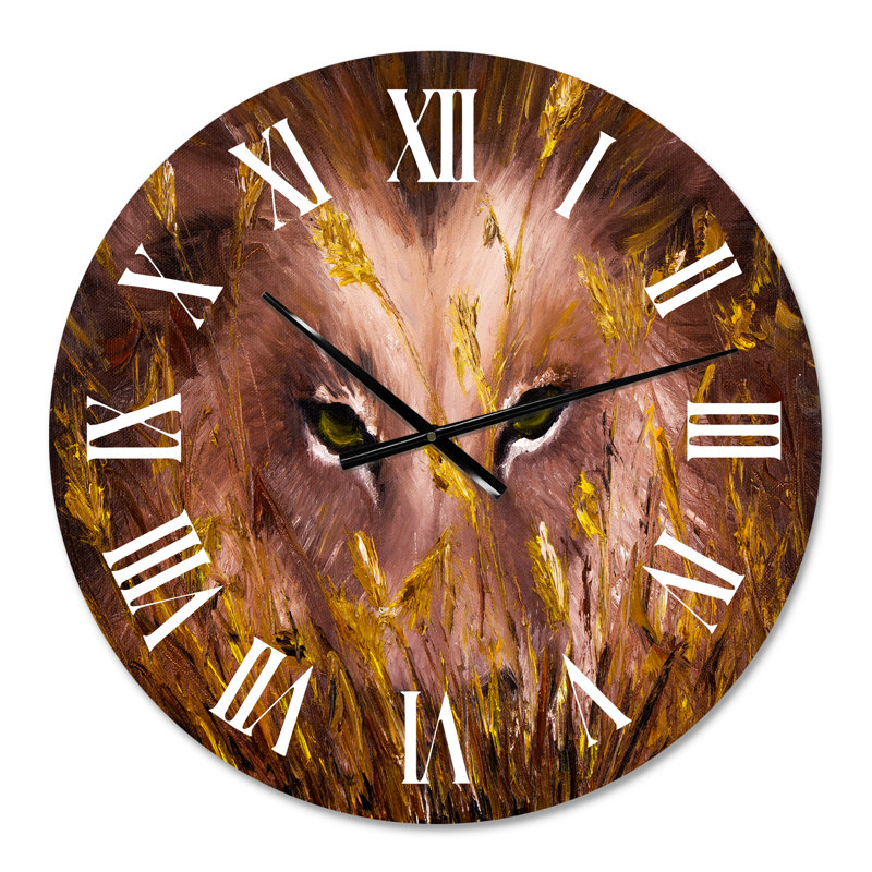 Loup dans l'herbe - horloge murale, Petit