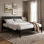Ensemble de 3 pièces comprenant un lit en bois, 2 tables de chevet et un lit plateforme de style moderne du milieu du siècle.-921318147