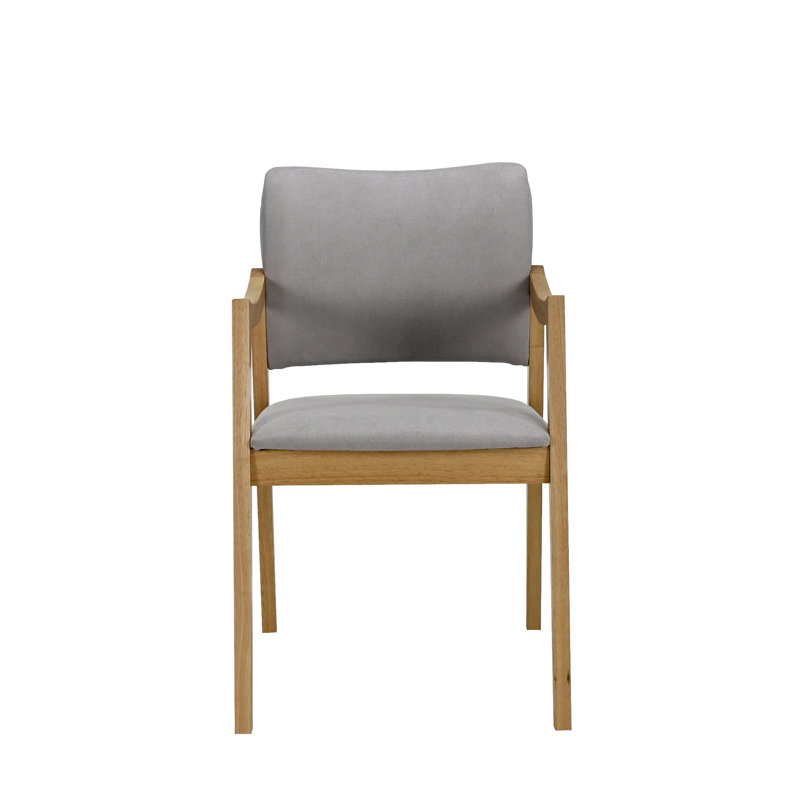 Menorca 2pc Indoor Grey Dining Chairs, Oak Wood
