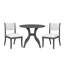 Table ronde de 39,4 po en chêne gris, finition faite à la main, plateau de table incrusté, pieds courbés gracieux, table décorative traditionnelle avec 2 chaises, placage de noyer américain, grain naturel, configuration de cuisine