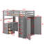 Lit mezzanine simple avec tiroirs, bureau et garde-robe-1468848458
