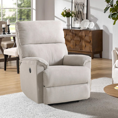 Bardia 31" Wide Minimalist Style Compact Breathable Fabric High-End Power Recliner Chair with USB Port