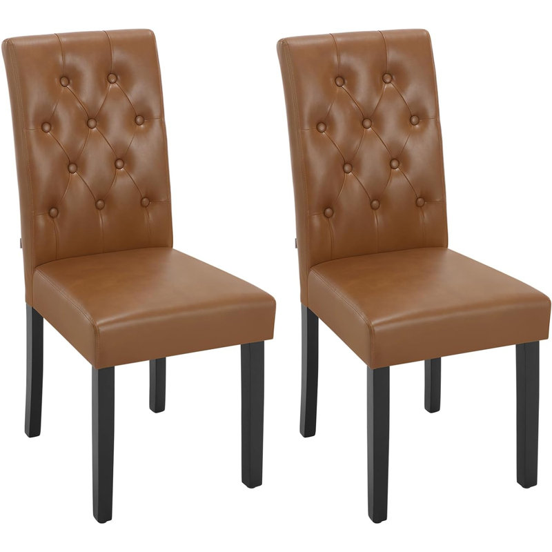 Ajani 48.5cm H Upholstered Upholstered Back Side Chair, 2, Brown