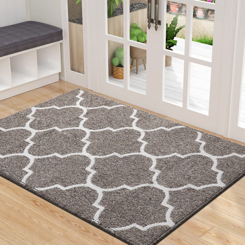 Premium Indoor Outdoor, Non-Slip Absorbent, Resist Dirt, Machine Washable, Entry Decor Rug, 81.3cm W x 121.9cm L, Khaki