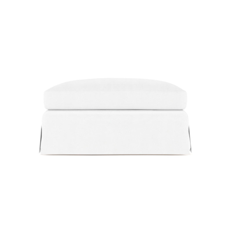 Ludlow Ottoman, Ebony, Vintage Leather Blanc