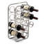 Silver Metal Wine Rack for 11 Bottles, Modern Freestanding Steel Bottle Holder, Handmade