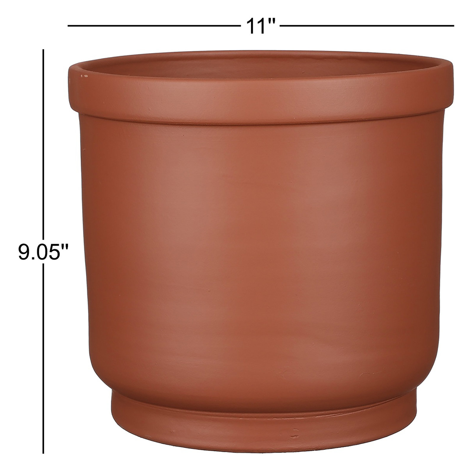 Privet Terracotta Pot Planter, 9.05" H x 11" W x 11" D