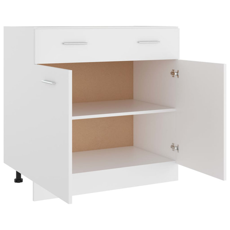 vidaXL Drawer Bottom Cabinet Lyon White 80x46x81,5 cm Engineered Wood, White