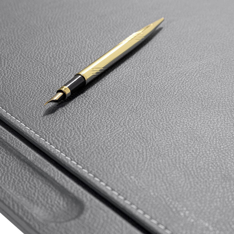 Miche Leather / Faux Leather Desk Organiser Set, Grey