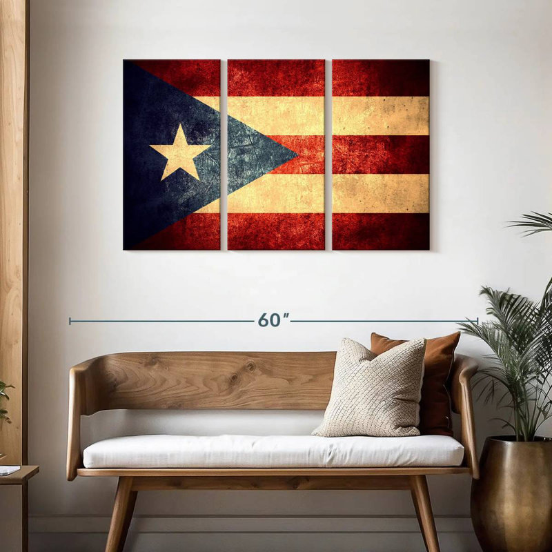 Borges Old Puerto Rican Flag, 28" H x 45" W
