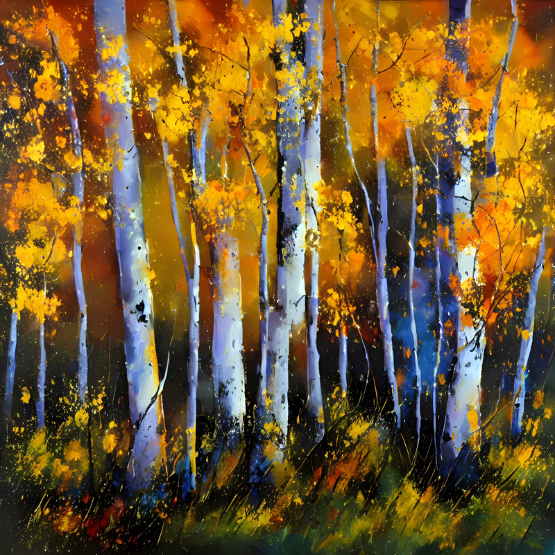 Autumn Birch, 42" H x 42" W