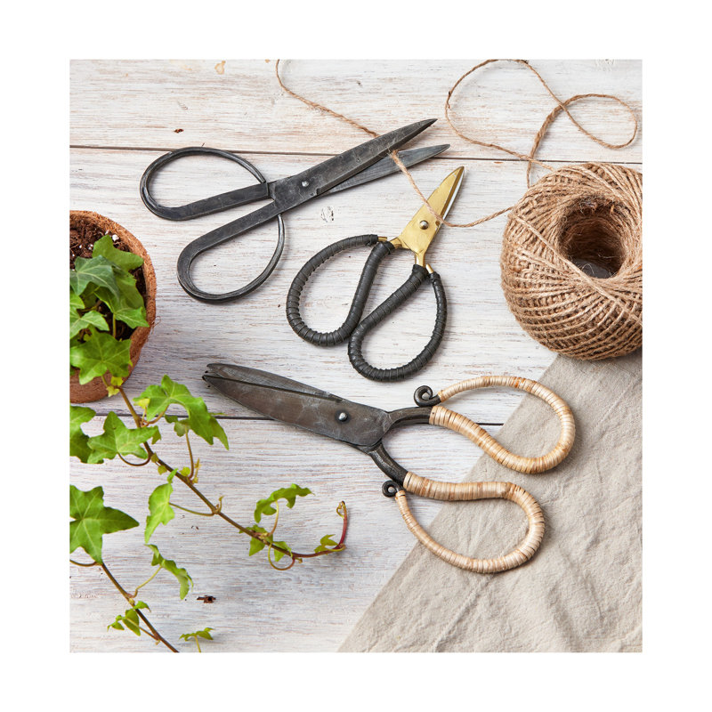 Cane Wrapped Forged Iron Scissors