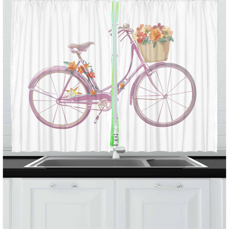 Floral Tailored Kitchen Curtain