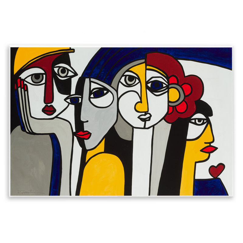 Primary Hues Faces Portrait Wall Plaque, design by Ruth Fromstein, 13" H x 19" W