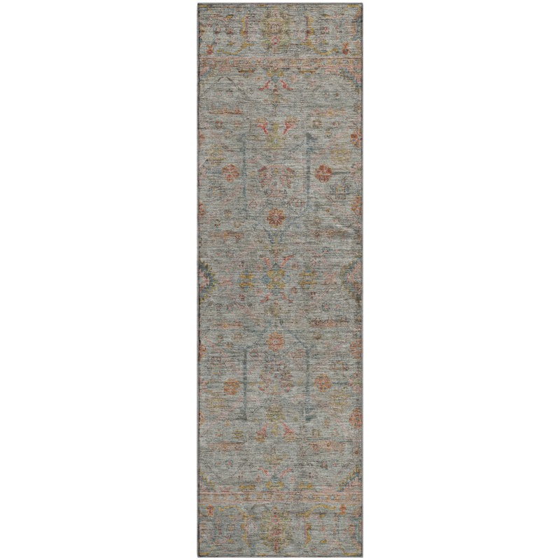 Premium Machine Washable Ducote AMF1136 Global Rug, Runner 2'3" x 7'6"