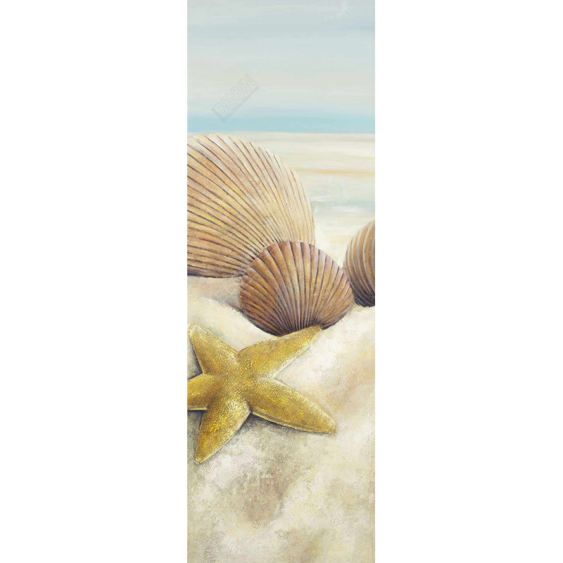 Starfish and Seashells Framed Canvas - Beach Home Decor