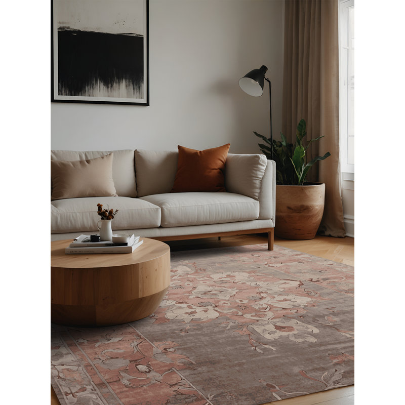 Tapis gris lavable à la machine, Carré 7 pi